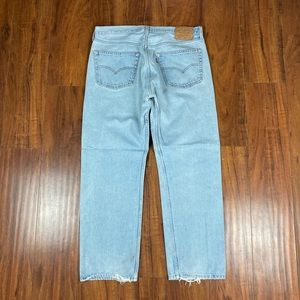 Vintage Levis 501 Distressed Light Blue Denim Jeans